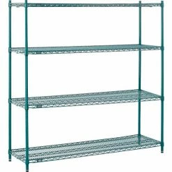 Nexel® Poly-Green®, 4 Tier, Wire Shelving Starter Unit, 60"W x 14"D x 63"H 31 Nexel® Poly-Green®, 4 Tier, Wire Shelving Starter Unit, 60"W x 14"D x 63"H -Shelving Sales Store B1137282 11