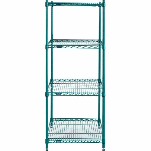 Nexel® Poly-Green®, 4 Tier, Wire Shelving Starter Unit, 24"W x 21"D x 54"H 3 Nexel® Poly-Green®, 4 Tier, Wire Shelving Starter Unit, 24"W x 21"D x 54"H - Image 3