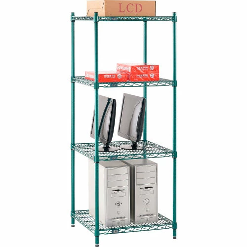 Nexel® Poly-Green®, 4 Tier, Wire Shelving Starter Unit, 24"W x 21"D x 63"H 5 Nexel® Poly-Green®, 4 Tier, Wire Shelving Starter Unit, 24"W x 21"D x 63"H - Image 5