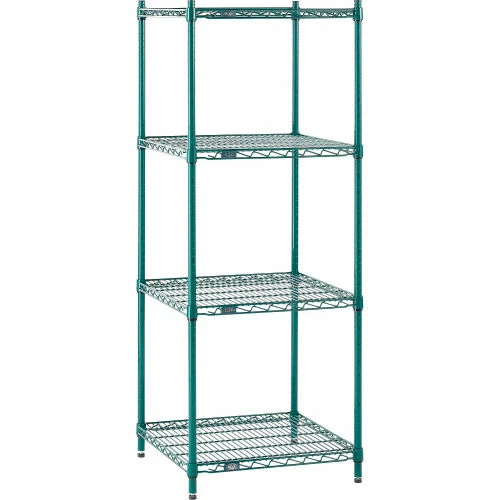 Nexel® Poly-Green®, 4 Tier, Wire Shelving Starter Unit, 24"W x 21"D x 63"H 6 Nexel® Poly-Green®, 4 Tier, Wire Shelving Starter Unit, 24"W x 21"D x 63"H - Image 6