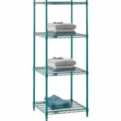 Nexel® Poly-Green®, 4 Tier, Wire Shelving Starter Unit, 24"W x 21"D x 54"H 26 Nexel® Poly-Green®, 4 Tier, Wire Shelving Starter Unit, 24"W x 21"D x 54"H -Shelving Sales Store B1137296 06 1