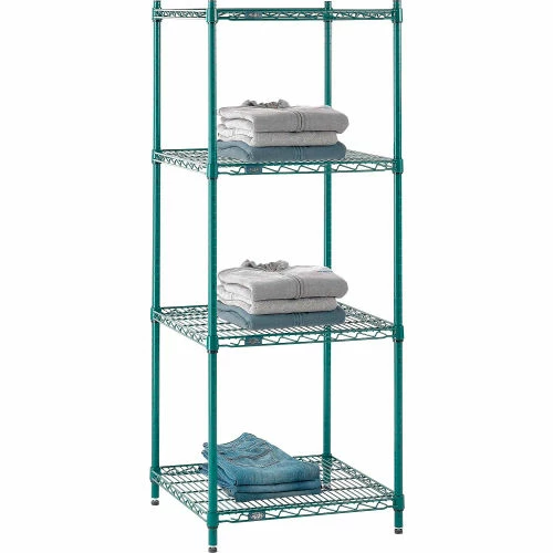 Nexel® Poly-Green®, 4 Tier, Wire Shelving Starter Unit, 24"W x 21"D x 54"H 7 Nexel® Poly-Green®, 4 Tier, Wire Shelving Starter Unit, 24"W x 21"D x 54"H - Image 7