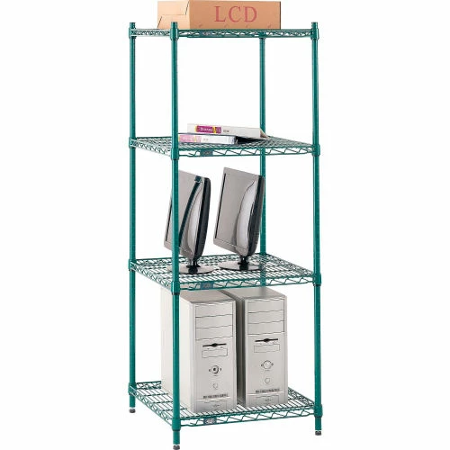Nexel® Poly-Green®, 4 Tier, Wire Shelving Starter Unit, 24"W x 21"D x 54"H 8 Nexel® Poly-Green®, 4 Tier, Wire Shelving Starter Unit, 24"W x 21"D x 54"H - Image 8