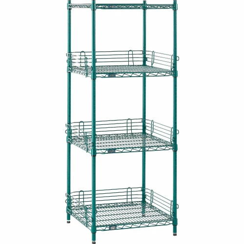 Nexel® Poly-Green®, 4 Tier, Wire Shelving Starter Unit, 24"W x 21"D x 63"H 9 Nexel® Poly-Green®, 4 Tier, Wire Shelving Starter Unit, 24"W x 21"D x 63"H - Image 9