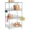 Nexelate® Silver Epoxy, To Go Rack, 4 Wire Shelves, Dividers & Ledges, 48"W x 24"D x 63"H