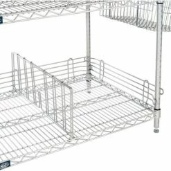 Nexel® Chrome, To Go Rack, 4 Wire Shelves, Dividers & Ledges, 54"W x 21"D x 63"H 14 Nexel® Chrome, To Go Rack, 4 Wire Shelves, Dividers & Ledges, 54"W x 21"D x 63"H -Shelving Sales Store B2370651 03 6