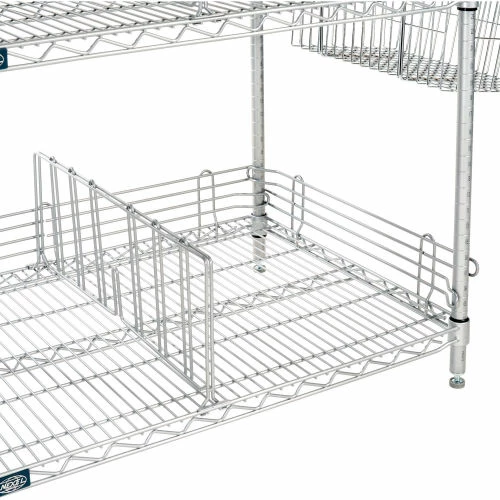 Nexel® Chrome, To Go Rack, 4 Wire Shelves, Dividers & Ledges, 54"W x 21"D x 63"H 4 Nexel® Chrome, To Go Rack, 4 Wire Shelves, Dividers & Ledges, 54"W x 21"D x 63"H - Image 4