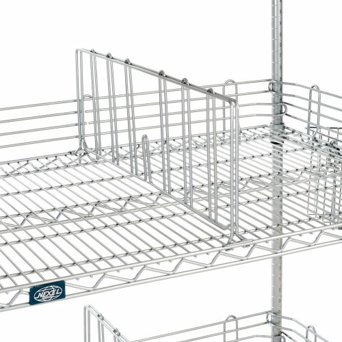 Nexel® Chrome, To Go Rack, 4 Wire Shelves, Dividers & Ledges, 54"W x 21"D x 63"H 5 Nexel® Chrome, To Go Rack, 4 Wire Shelves, Dividers & Ledges, 54"W x 21"D x 63"H - Image 5