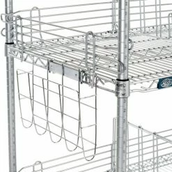 Nexel® Chrome, To Go Rack, 4 Wire Shelves, Dividers & Ledges, 60"W x 18"D x 63"H -Shelving Sales Store B2370651 05 3