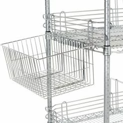 Nexel® Chrome, To Go Rack, 4 Wire Shelves, Dividers & Ledges, 36"W x 21"D x 63"H -Shelving Sales Store B2370651 07 1