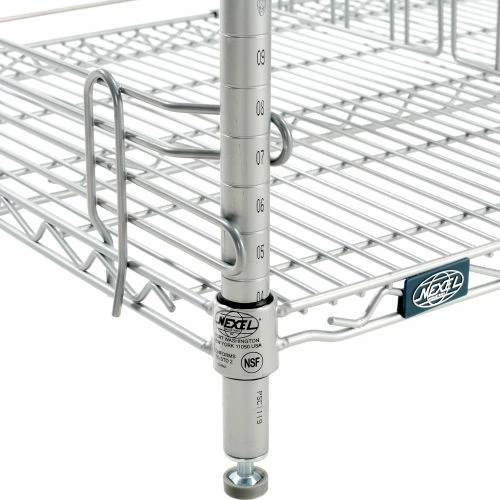 Nexel® Chrome, To Go Rack, 4 Wire Shelves, Dividers & Ledges, 54"W x 21"D x 63"H 10 Nexel® Chrome, To Go Rack, 4 Wire Shelves, Dividers & Ledges, 54"W x 21"D x 63"H - Image 10