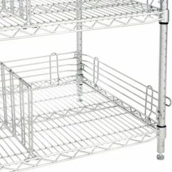 Nexel® Chrome, To Go Rack, 3 Wire Shelves, Dividers & Ledges, 36"W x 24"D x 34"H -Shelving Sales Store B2370835 03 2