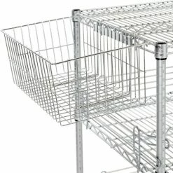 Nexel® Chrome, To Go Rack, 3 Wire Shelves, Dividers & Ledges, 42"W x 24"D x 34"H -Shelving Sales Store B2370835 07 3