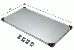 Nexel® S2442SZ Solid Galvanized Shelf 42"W x 24"D -Shelving Sales Store B2391955IN dim