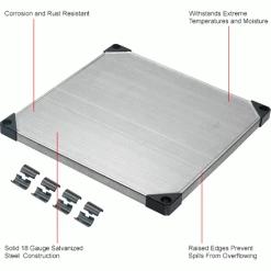 Nexel® S2424SZ Solid Galvanized Shelf 24"W x 24"D 9 Nexel® S2424SZ Solid Galvanized Shelf 24"W x 24"D -Shelving Sales Store B2391956IN 1wco