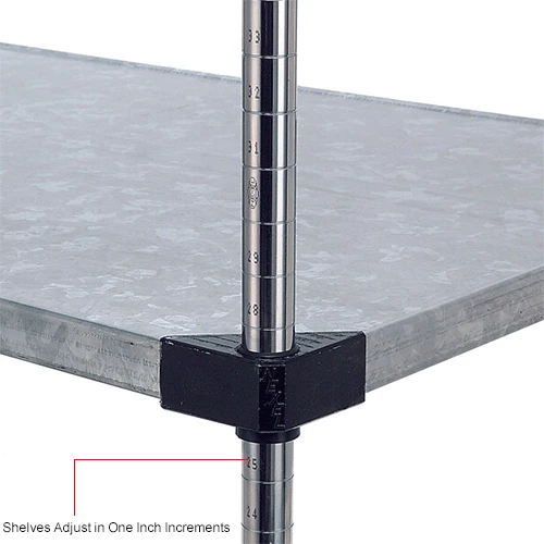 Nexel® Galvanized Steel, 3 Tier, Solid Shelving Starter Unit, 54"Wx24"Dx34"H 11 Nexel® Galvanized Steel, 3 Tier, Solid Shelving Starter Unit, 54"Wx24"Dx34"H - Image 11