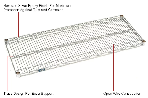 Nexel® S1830EP Nexelate® Wire Shelf 30"W x 18"D 4 Nexel® S1830EP Nexelate® Wire Shelf 30"W x 18"D - Image 4