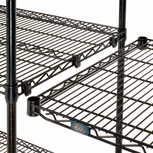 Nexel® Black Epoxy, 5 Tier, Wire Shelving Add-On Unit, 30"W x 14"D x 63"H 2 Nexel® Black Epoxy, 5 Tier, Wire Shelving Add-On Unit, 30"W x 14"D x 63"H - Image 2