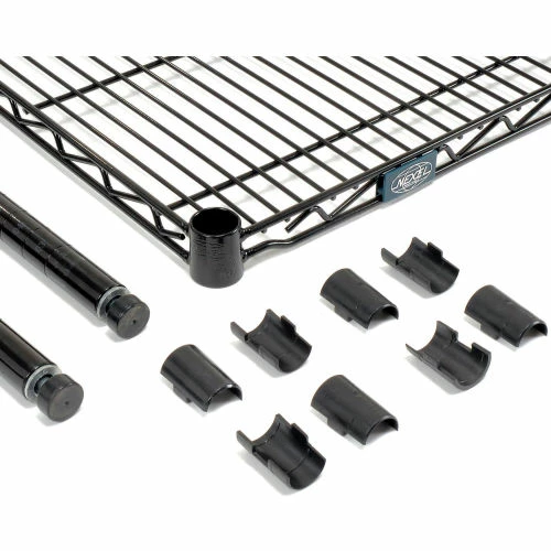 Nexel® Black Epoxy, 4 Tier, Wire Shelving Add-On Unit, 60"W x 18"D x 74"H 4 Nexel® Black Epoxy, 4 Tier, Wire Shelving Add-On Unit, 60"W x 18"D x 74"H - Image 4