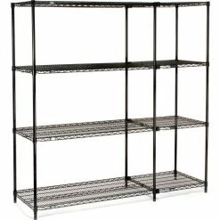 Nexel® Black Epoxy, 4 Tier, Wire Shelving Add-On Unit, 48"W x 24"D x 63"H 17 Nexel® Black Epoxy, 4 Tier, Wire Shelving Add-On Unit, 48"W x 24"D x 63"H -Shelving Sales Store B970143 06 11