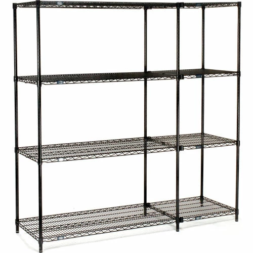 Nexel® Black Epoxy, 5 Tier, Wire Shelving Add-On Unit, 48"W x 14"D x 74"H 7 Nexel® Black Epoxy, 5 Tier, Wire Shelving Add-On Unit, 48"W x 14"D x 74"H - Image 7