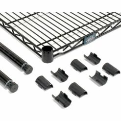 Nexel® Black Epoxy, 4 Tier, Wire Shelving Add-On Unit, 36"W x 24"D x 86"H 12 Nexel® Black Epoxy, 4 Tier, Wire Shelving Add-On Unit, 36"W x 24"D x 86"H -Shelving Sales Store B970146 03