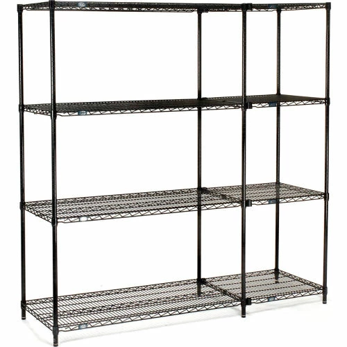 Nexel® Black Epoxy, 4 Tier, Wire Shelving Add-On Unit, 36"W x 24"D x 86"H 7 Nexel® Black Epoxy, 4 Tier, Wire Shelving Add-On Unit, 36"W x 24"D x 86"H - Image 7