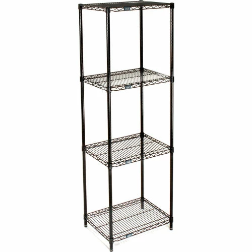 Nexel® Black Epoxy, 4 Tier, Wire Shelving Starter Unit, 48"W x 14"D x 63"H 2 Nexel® Black Epoxy, 4 Tier, Wire Shelving Starter Unit, 48"W x 14"D x 63"H - Image 2