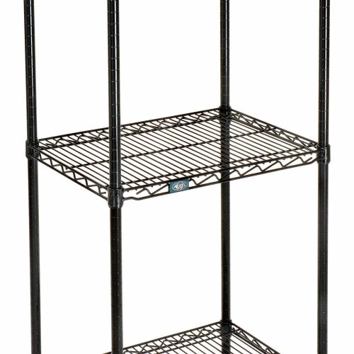 Nexel® Black Epoxy, 4 Tier, Wire Shelving Starter Unit, 48"W x 14"D x 63"H 4 Nexel® Black Epoxy, 4 Tier, Wire Shelving Starter Unit, 48"W x 14"D x 63"H - Image 4