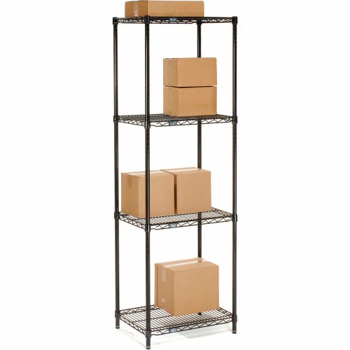 Nexel® Black Epoxy, 4 Tier, Wire Shelving Starter Unit, 30"W x 14"D x 86"H 5 Nexel® Black Epoxy, 4 Tier, Wire Shelving Starter Unit, 30"W x 14"D x 86"H - Image 5