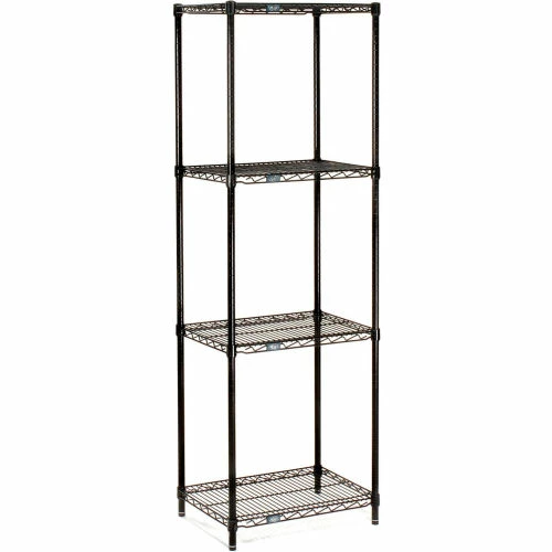 Nexel® Black Epoxy, 4 Tier, Wire Shelving Starter Unit, 30"W x 14"D x 86"H 7 Nexel® Black Epoxy, 4 Tier, Wire Shelving Starter Unit, 30"W x 14"D x 86"H - Image 7