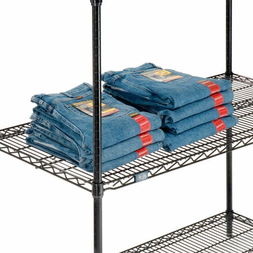 Nexel® Black Epoxy, 5 Tier, Wire Shelving Starter Unit, 36"W x 14"D x 74"H 2 Nexel® Black Epoxy, 5 Tier, Wire Shelving Starter Unit, 36"W x 14"D x 74"H - Image 2