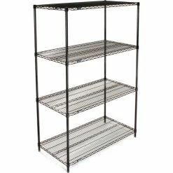 Nexel® Black Epoxy, 5 Tier, Wire Shelving Starter Unit, 72"W x 14"D x 74"H 14 Nexel® Black Epoxy, 5 Tier, Wire Shelving Starter Unit, 72"W x 14"D x 74"H -Shelving Sales Store B970163 02 1