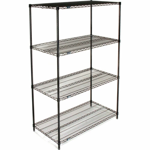 Nexel® Black Epoxy, 5 Tier, Wire Shelving Starter Unit, 36"W x 14"D x 74"H 3 Nexel® Black Epoxy, 5 Tier, Wire Shelving Starter Unit, 36"W x 14"D x 74"H - Image 3