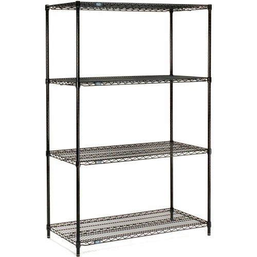 Nexel® Black Epoxy, 5 Tier, Wire Shelving Starter Unit, 72"W x 14"D x 74"H 5 Nexel® Black Epoxy, 5 Tier, Wire Shelving Starter Unit, 72"W x 14"D x 74"H - Image 5