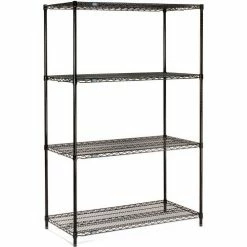 Nexel® Black Epoxy, 5 Tier, Wire Shelving Starter Unit, 24"W x 14"D x 74"H 17 Nexel® Black Epoxy, 5 Tier, Wire Shelving Starter Unit, 24"W x 14"D x 74"H -Shelving Sales Store B970163 04 5