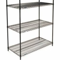 Nexel® Black Epoxy, 5 Tier, Wire Shelving Starter Unit, 72"W x 14"D x 63"H 17 Nexel® Black Epoxy, 5 Tier, Wire Shelving Starter Unit, 72"W x 14"D x 63"H -Shelving Sales Store B970163 05 6