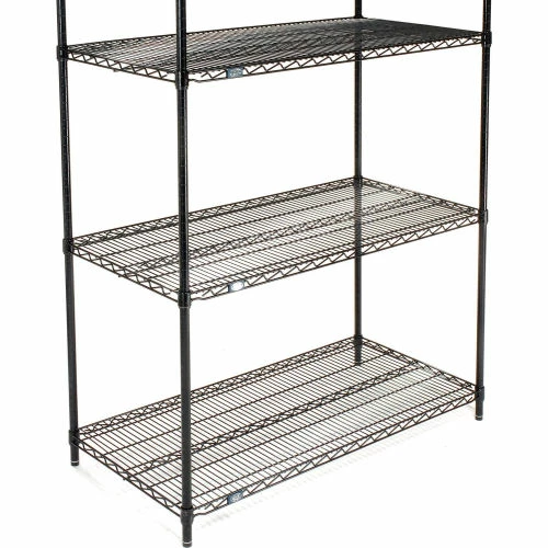 Nexel® Black Epoxy, 5 Tier, Wire Shelving Starter Unit, 72"W x 14"D x 86"H 6 Nexel® Black Epoxy, 5 Tier, Wire Shelving Starter Unit, 72"W x 14"D x 86"H - Image 6