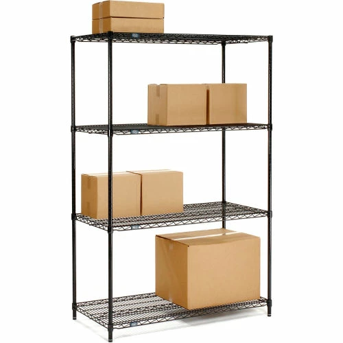 Nexel® Black Epoxy, 5 Tier, Wire Shelving Starter Unit, 72"W x 14"D x 74"H 11 Nexel® Black Epoxy, 5 Tier, Wire Shelving Starter Unit, 72"W x 14"D x 74"H - Image 11