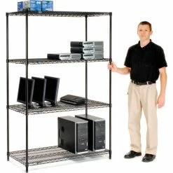 Nexel® Black Epoxy, 5 Tier, Wire Shelving Starter Unit, 72"W x 14"D x 63"H 23 Nexel® Black Epoxy, 5 Tier, Wire Shelving Starter Unit, 72"W x 14"D x 63"H -Shelving Sales Store B970163 11 6