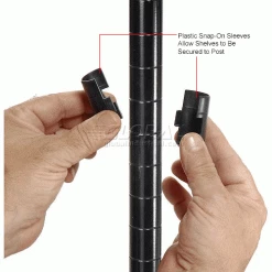 Nexel® Black Epoxy, 4 Tier, Wire Shelving Starter Unit, 42"W x 18"D x 74"H 33 Nexel® Black Epoxy, 4 Tier, Wire Shelving Starter Unit, 42"W x 18"D x 74"H -Shelving Sales Store B970163 3wco