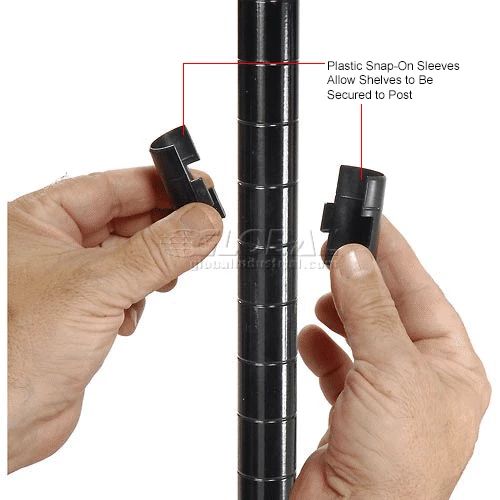 Nexel® Black Epoxy, 4 Tier, Wire Shelving Starter Unit, 42"W x 18"D x 74"H 15 Nexel® Black Epoxy, 4 Tier, Wire Shelving Starter Unit, 42"W x 18"D x 74"H - Image 15