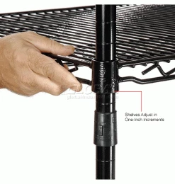 Nexel® Black Epoxy, 4 Tier, Wire Shelving Starter Unit, 42"W x 18"D x 74"H 34 Nexel® Black Epoxy, 4 Tier, Wire Shelving Starter Unit, 42"W x 18"D x 74"H -Shelving Sales Store B970163 4wco