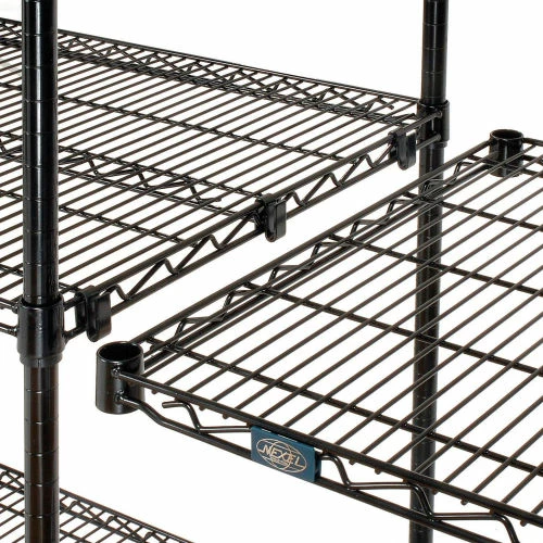 Nexel® Black Epoxy, 4 Tier, Wire Shelving Add-On Unit, 54"W x 24"D x 86"H 2 Nexel® Black Epoxy, 4 Tier, Wire Shelving Add-On Unit, 54"W x 24"D x 86"H - Image 2
