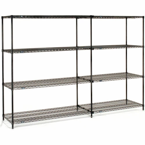 Nexel® Black Epoxy, 4 Tier, Wire Shelving Add-On Unit, 54"W x 24"D x 86"H 7 Nexel® Black Epoxy, 4 Tier, Wire Shelving Add-On Unit, 54"W x 24"D x 86"H - Image 7