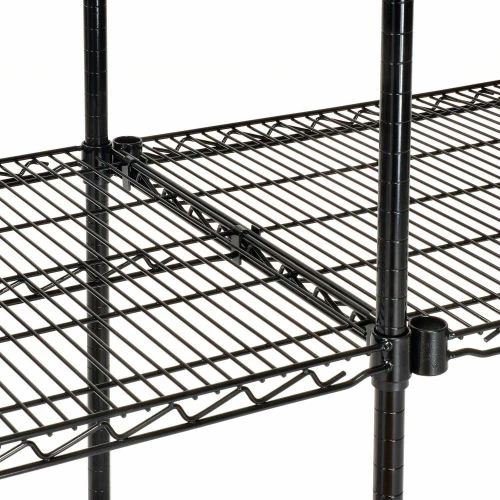 Nexel® Black Epoxy, 4 Tier, Wire Shelving Add-On Unit, 72"W x 24"D x 86"H 8 Nexel® Black Epoxy, 4 Tier, Wire Shelving Add-On Unit, 72"W x 24"D x 86"H - Image 8