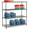 Nexel® Black Epoxy, 4 Tier, Wire Shelving Starter Unit, 54"W x 24"D x 74"H
