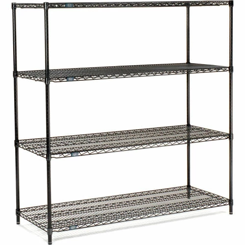 Nexel® Black Epoxy, 4 Tier, Wire Shelving Starter Unit, 54"W x 14"D x 54"H 5 Nexel® Black Epoxy, 4 Tier, Wire Shelving Starter Unit, 54"W x 14"D x 54"H - Image 5