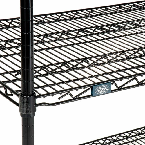 Nexel® Black Epoxy, 4 Tier, Wire Shelving Starter Unit, 54"W x 14"D x 63"H 9 Nexel® Black Epoxy, 4 Tier, Wire Shelving Starter Unit, 54"W x 14"D x 63"H - Image 9