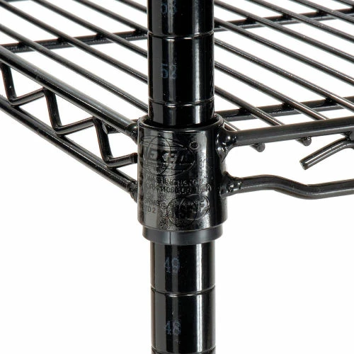 Nexel® Black Epoxy, 4 Tier, Wire Shelving Starter Unit, 54"W x 14"D x 54"H 12 Nexel® Black Epoxy, 4 Tier, Wire Shelving Starter Unit, 54"W x 14"D x 54"H - Image 12